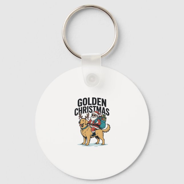 Chaveiro Camisa Desi do Papai Noel de Natal Dourado Cavalga (Frente)