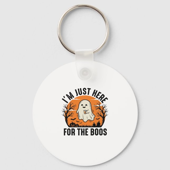 Chaveiro Camisa Divertida de Fantasma de Halloween Só Estou (Frente)