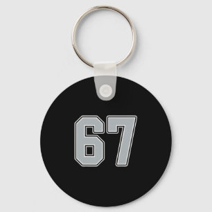 Chaveiro Camisa do Jogador Uniforme Preto Prata Número 67