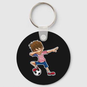 Chaveiro Camisa do Menino de Futebol Americano Dabbing EUA