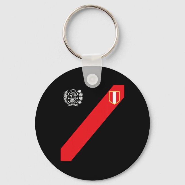 Chaveiro Camisa do Peru Bandeira Peruana Escudo Retro Inspi (Frente)