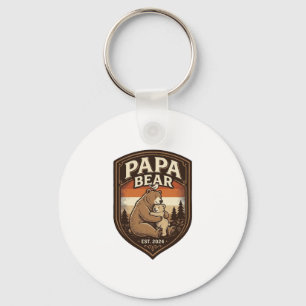 Chaveiro Camisa do Urso de Gravura Vintage Papa Bear Design