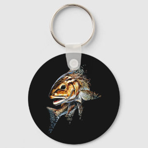 Chaveiro Camisa e Equipamento de Pesca de Redfish para Home