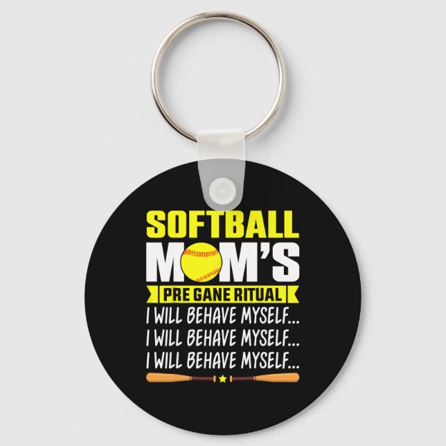 Chaveiro Camisa engraçada da mãe Softll Ritual pré-jogo da  (Frente)