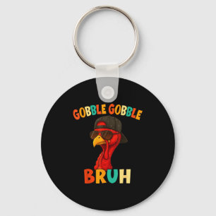 Chaveiro Camisa engraçada de Ação de Graças peru gorgoleja 