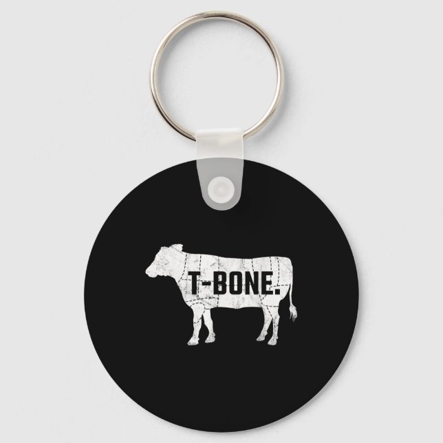 Chaveiro Camisa Engraçada de bife de Churrasco T-bone (Frente)