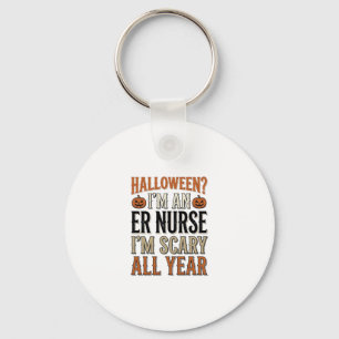 Chaveiro Camisa engraçada de enfermeira de ER Halloween ass