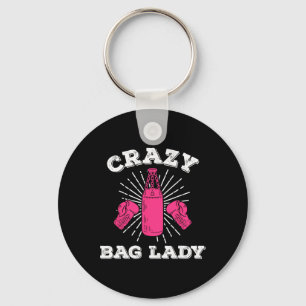 Chaveiro Camisa engraçada de kickboxing para mulheres Crazy