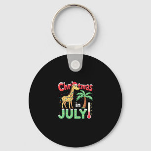 Chaveiro Camisa engraçada de Natal em julho Santa Girafa Pa
