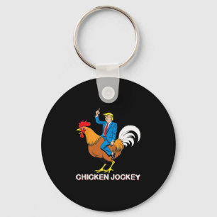 Chaveiro Camisa engraçada do Jockey de Frango Trump Meme de