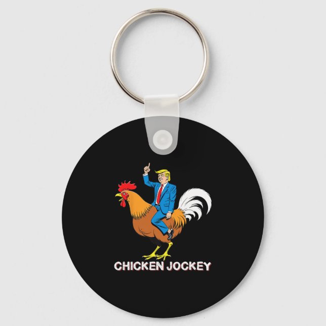 Chaveiro Camisa engraçada do Jockey de Frango Trump Meme de (Frente)
