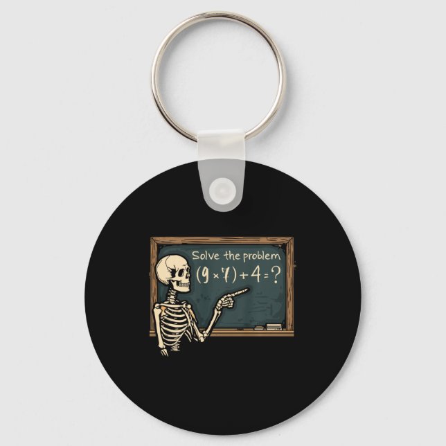 Chaveiro Camisa engraçada do meme de Halloween do esqueleto (Frente)