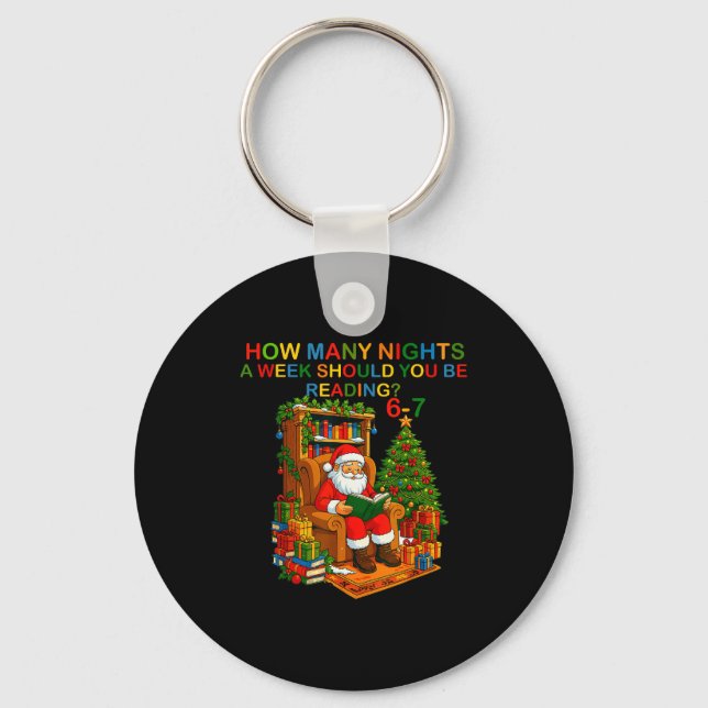 Chaveiro Camisa engraçada do Papai Noel lendo 67 meme Natal (Frente)