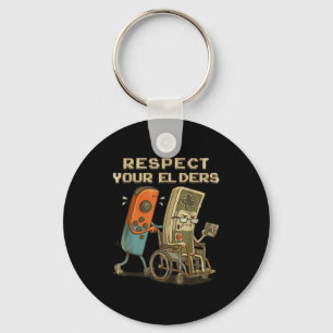 Chaveiro Camisa Engraçada Respeite Idosos Jogos Retro Gamer