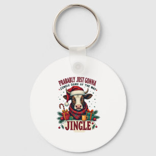 Chaveiro Camisa engraçada vintage de Natal Vaca das Terras 