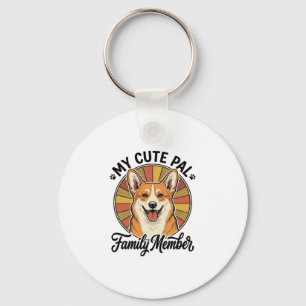 Chaveiro Camisa Família Corgi Design de Amante de Pet Vinta