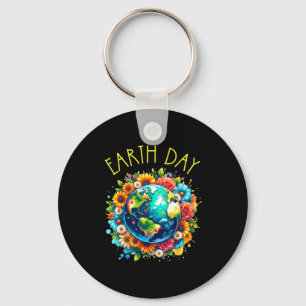 Chaveiro Camisa Feliz Dia da Terra Terra Fofa Com Floral Te
