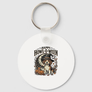 Chaveiro Camisa Feliz Uivo-O-Verão Chapéu de Bruxa Beagle d