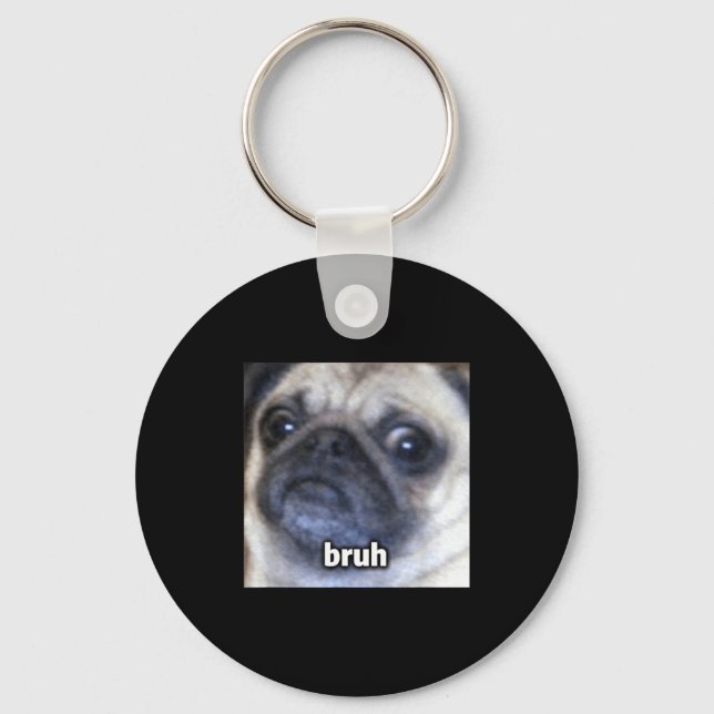 Chaveiro Camisa Fofa Bruh Pug Face de Cachorro Embaçada (Frente)