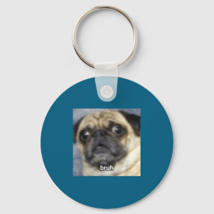 Chaveiro Camisa Foto Bruh Pug Surpreso Embaçado