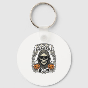 Chaveiro Camisa Gráfica de Caveira de Halloween com Gravaçã