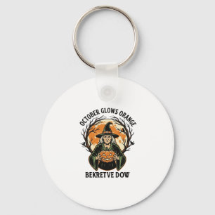 Chaveiro Camisa Laranja Outubro Vintage Bruxa Abóbora Consc