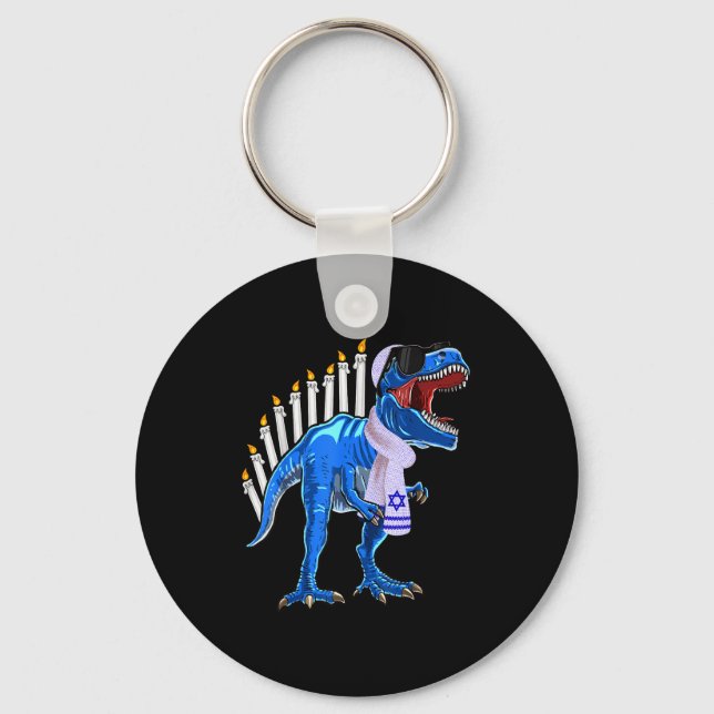 Chaveiro Camisa Menorasaurus Rex T Rex Dinossauro Hanukkah  (Frente)