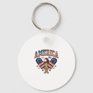 Chaveiro Camisa Patriótica de Sorvete Vintage América Desig
