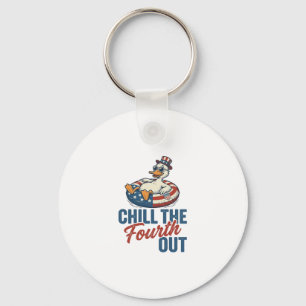 Chaveiro Camisa Patriótica do Pato Floatie de 4 de Julho