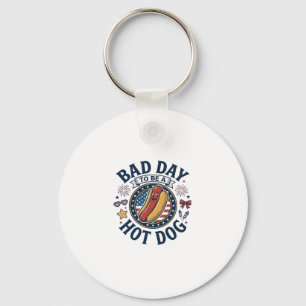 Chaveiro Camisa Patriótica Hot Dog Dia Ruim Engraçado 4 de