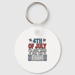 Chaveiro Camisa Patriótica Vintage de Cerveja de 4 de Julho