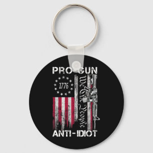 Chaveiro Camisa Pro Gun Anti Idiota Bandeira Vintage EUA 2º