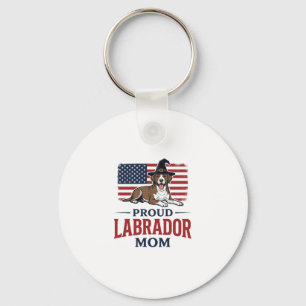Chaveiro Camisa Proud Labrador Mom Patriótica de Cachorro d