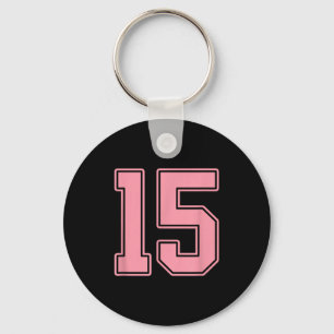 Chaveiro Camisa Rosa Número 15 Uniforme do Jogador #15