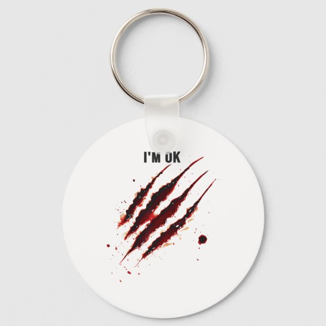 Chaveiro Camisa sangrenta, estou bem Sangue Splatter. (Frente)
