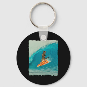 Chaveiro Camisa Surf Cat Gatinho Montando Uma Onda Com Uma