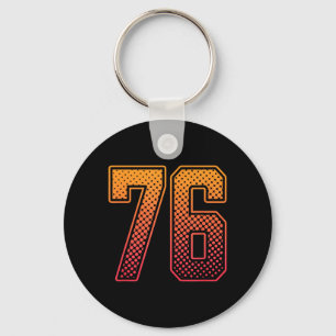 Chaveiro Camisa Vermelha Laranja Esportes Número 76 Uniform