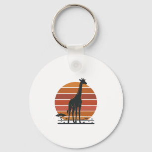 Chaveiro Camisa Vetorial Vintage Giraffe Sunset Safari Desi