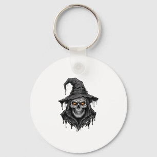 Chaveiro Camisa Vintage de Halloween com Chapéu de Bruxa e