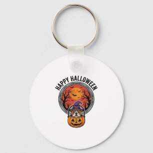 Chaveiro Camisa Vintage de Halloween Feliz Bulldog Bruxa Ab