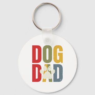 Chaveiro Camisa Vintage Dog Dad Paw Print Retro Typography_