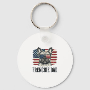 Chaveiro Camisa Vintage Frenchie Dad Patriótica Bulldog_1