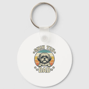 Chaveiro Camisa Vintage Shih Tzu Pai Amante de Cachorro Des
