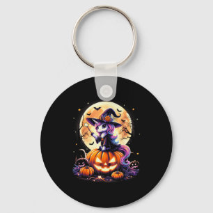 Chaveiro Camisas de Halloween de Unicórnio Fofo Bruxa Abóbo