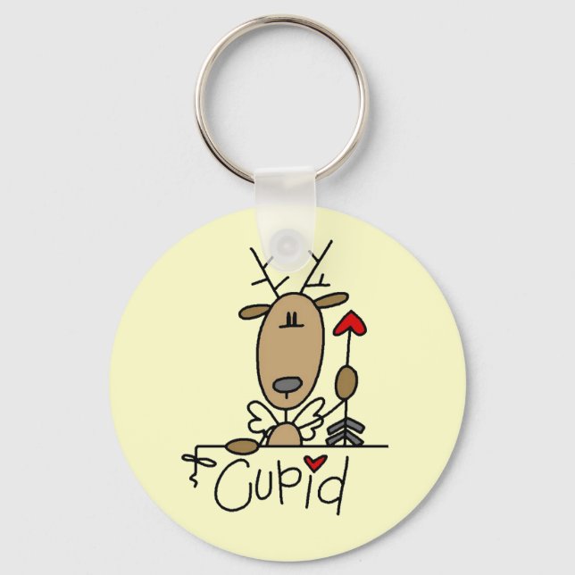 Chaveiro Camisas de Natal do Renas Cupido e Presentes (Frente)