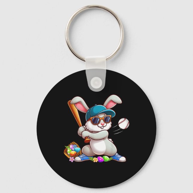Chaveiro Camisas Engraçadas De Páscoa De Beisebol Para Cria (Frente)