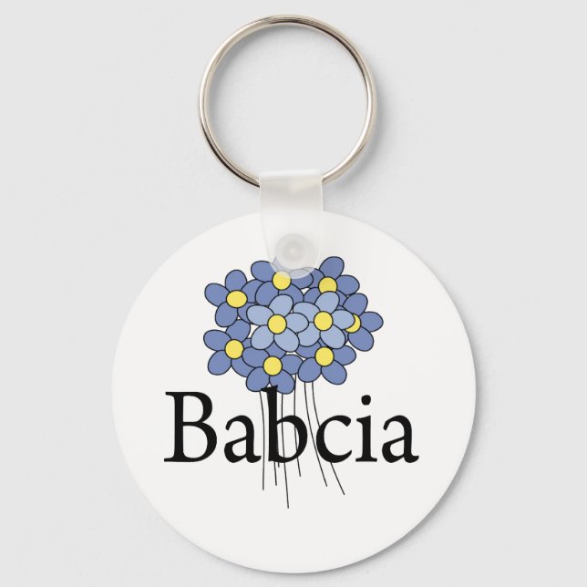 Chaveiro Camiseta Babcia Flor Azul Bonita (Frente)