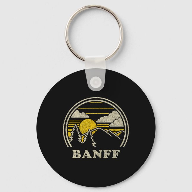 Chaveiro Camiseta Banff Alberta Canadá Vintage Caminhada Mo (Frente)