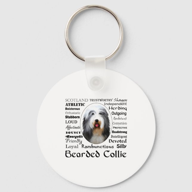 Chaveiro Camiseta Bearded Collie  (Frente)