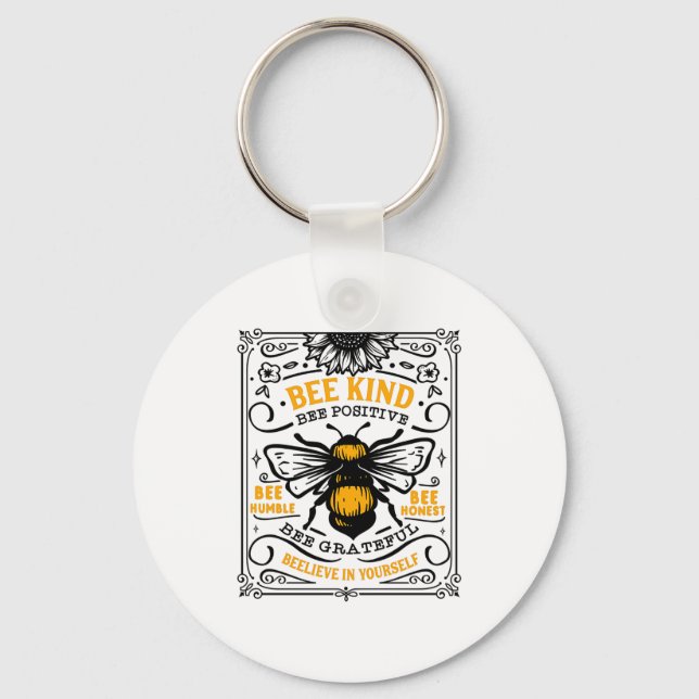 Chaveiro Camiseta Bee Kind Bee Positive  (Frente)